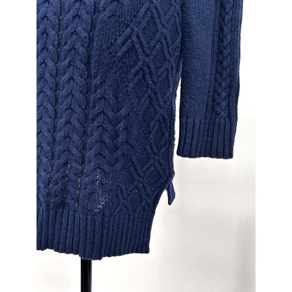 Vintage Y2K BCBG Cable Knit Sweater Dress Womens Euro Turtleneck Navy Blue Small - Picture 7 of 10